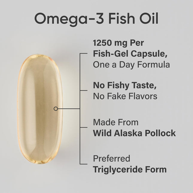 Sports Research Omega-3 Triple Strength Fish Oil 1250 mg | Burpless | 90 ct