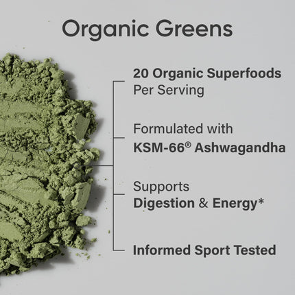 Sports Research Organic Greens Superfood Powder – Pineapple Coconut (30 Servings) | Spirulina, Chlorella, Adaptogens, Probiotics, 8 B Vitamins | Vegan, Sugar-Free
