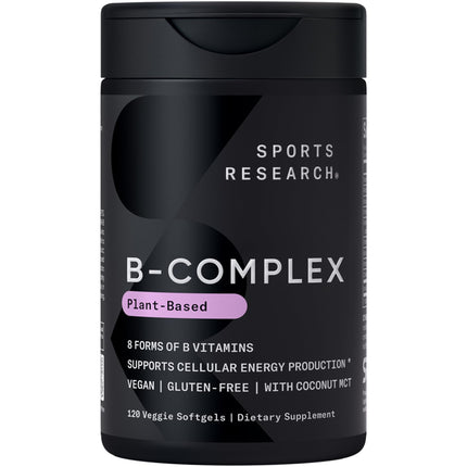 Sports Research Vitamin B-Complex – Full Spectrum B Vitamins, Methylated B12 & Folate