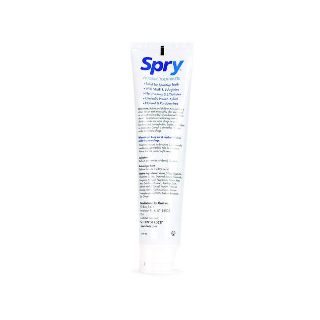 Spry Natural Xylitol Toothpaste 5oz – Fluoride, Whitening & Remineralizing (Pack of 1)