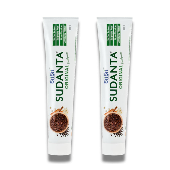 Sri Sri Tattva Sudanta Herbal Toothpaste – SLS Free & Fluoride Free (200 g Pack of 2)