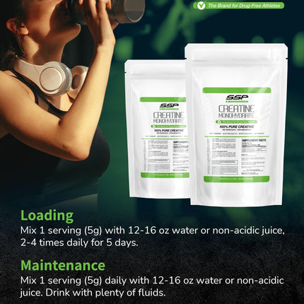 SSP Creatine Monohydrate – Unflavored, 100% Pure for Hydration & Recovery