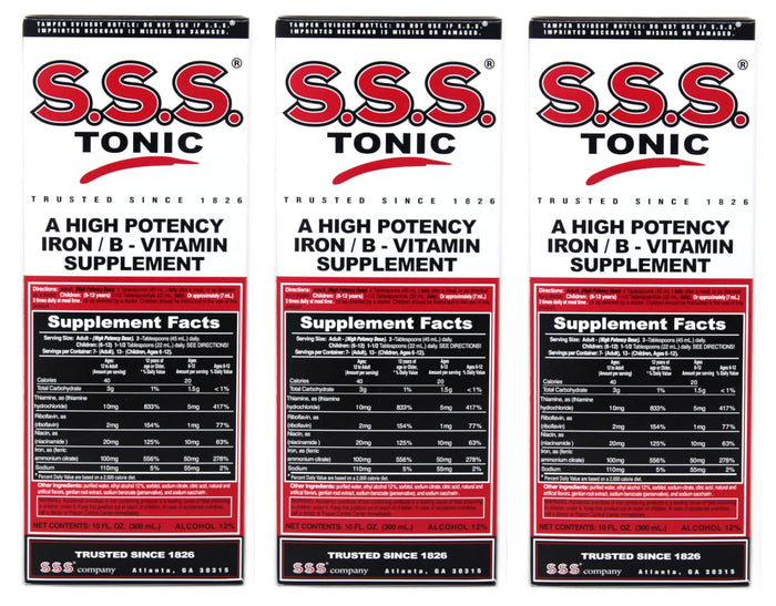 SSS Tonic 10oz – Pack of 3 Iron & Vitamin B Supplement (PT#1225811110)