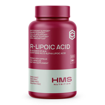 HMS Nutrition Stabilized R-Lipoic Acid 300mg – 120 Capsules, Vegan & NSF Certified