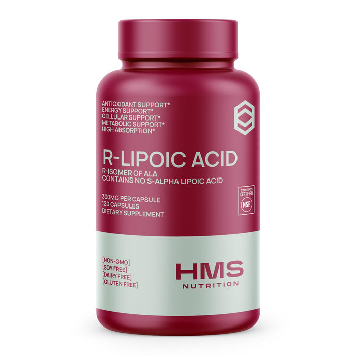HMS Nutrition Stabilized R-Lipoic Acid 300mg – 120 Capsules, Vegan & NSF Certified