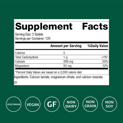 Standard Process Calcium Lactate – Bone & Immune Health Support | Vegan, Gluten-Free, Non-Dairy | 360 Tablets