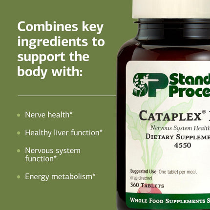 Standard Process Cataplex B2 – Nervous System Health Dietary Supplement (Non-Dairy & Non-Soy) – 360 Tablets