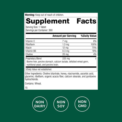 Standard Process Cataplex B2 – Nervous System Health Dietary Supplement (Non-Dairy & Non-Soy) – 360 Tablets