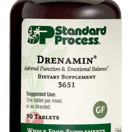 Drenamin Adrenal Support by Standard Process | Gluten-Free, Non-Dairy & Non-Soy | 90 Tablets
