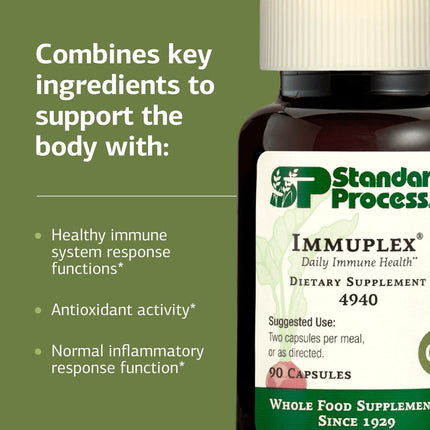 Immuplex by Standard Process Inc. – Daily Immune Support with Folate, Iron, Vitamin C & A (90 Capsules)