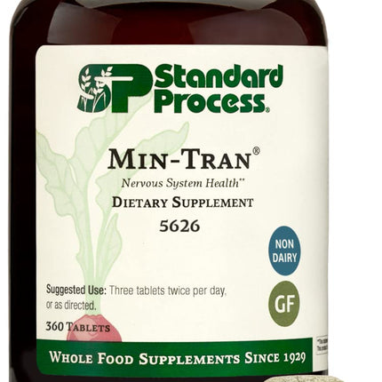 Standard Process Min-Tran — Nervous System Support, Sleep Pathways & Stress Response, 360 Tablets