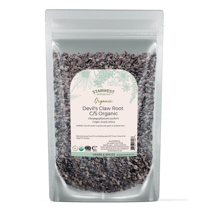 Starwest Organic Devil's Claw Root - 4 oz Pouch, Kosher & Non-GMO