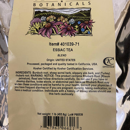 Starwest Botanicals Essiac Tea, 1 Pound – Burdock Root, Sheep Sorrel, Rhubarb Root & Slippery Elm