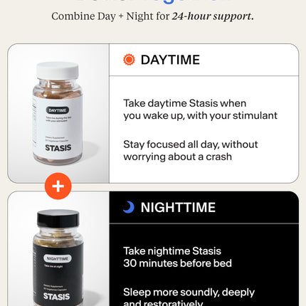 Stasis Daytime Energy and Focus Supplement with CoQ10 + Rhodiola Rosea – All-Day Brain, Mood & Energy Support | 25 Servings