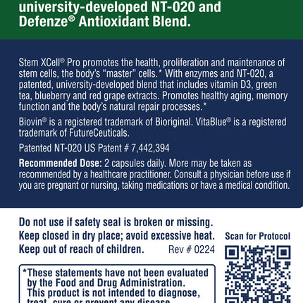 Stem XCell Pro by Enzyme Science - Antioxidant & Stem Cell Health, 60 Capsules