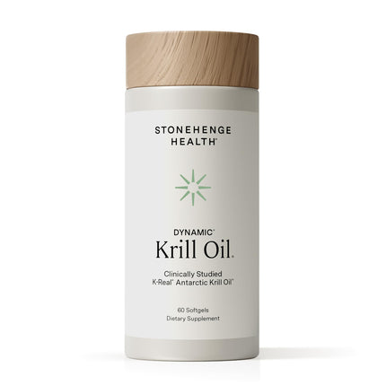 Stonehenge Health Dynamic Krill Oil 1600mg – Triple Strength Antarctic Omega-3 with EPA, DHA, Phospholipids & 2mg Astaxanthin – 60 Softgels
