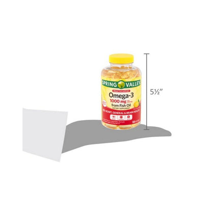 STS Home Spring Valley Omega-3 1000 mg Fish Oil Soft Gels – 120 Count
