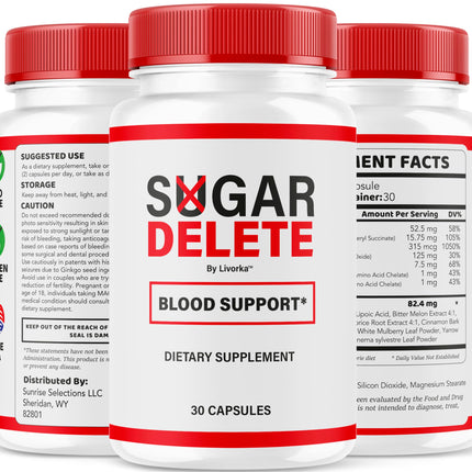 Sugar Delete Capsules (3 Pack) – Official Supplement, All-Natural Formula