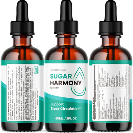 Sugar Harmony Drops (3 Pack) – Premium Liquid Wellness Support | 3 Bottles