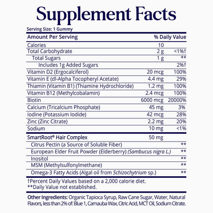 SugarBearHair Growth Gummy - Extra Strength Biotin 6000mcg, 2 Month Supply, Vegan & Cruelty-Free
