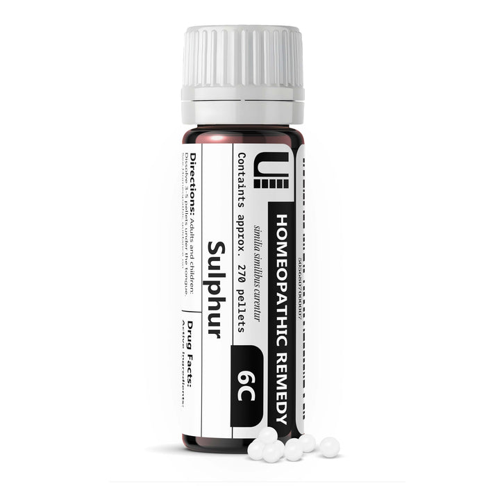 Sulphur 6C Homeopathic Remedy, 270 Pellets | Lactose-Free & No Artificial Additives