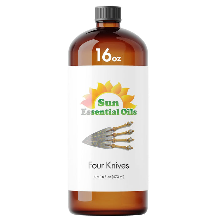 Sun Essential Oils – Four Knives Blend 16 oz | Eucalyptus, Clove, Rosemary, Lemon & Cassia – Spicy Aroma