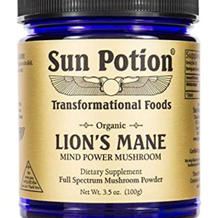 Sun Potion Lion’s Mane (Organic) - Mind Power Mushroom (100g) | Brain & Nervous System Support