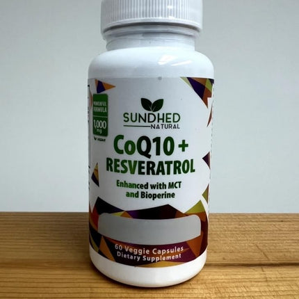 Sundhed Natural CoQ10 and Resveratrol Capsules - Powerful Antioxidant (Pack of 2)