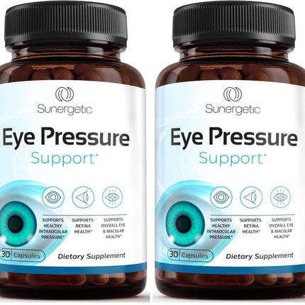 Sunergetic Premium Eye Pressure Support Supplement - Saffron, Lutein, Zeaxanthin, Bilberry & Pine Bark (2 x 30 capsules)