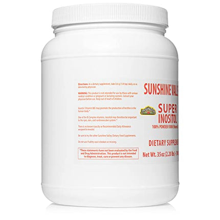 Sunshine Valley® Super Inositol, Vitamin B8 Powdered Dietary Supplement – PCOS Fertility, Hormonal Balance & Ovarian Health (35oz)