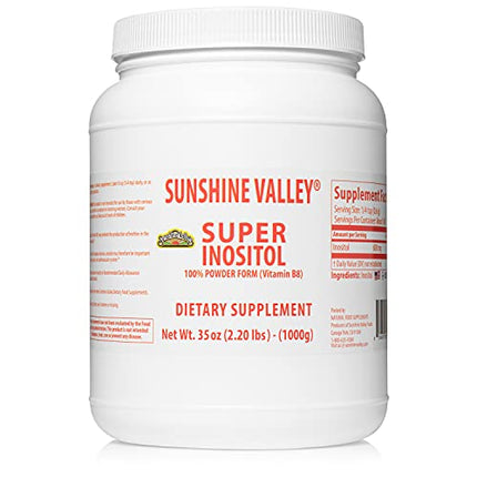 Sunshine Valley® Super Inositol, Vitamin B8 Powdered Dietary Supplement – PCOS Fertility, Hormonal Balance & Ovarian Health (35oz)