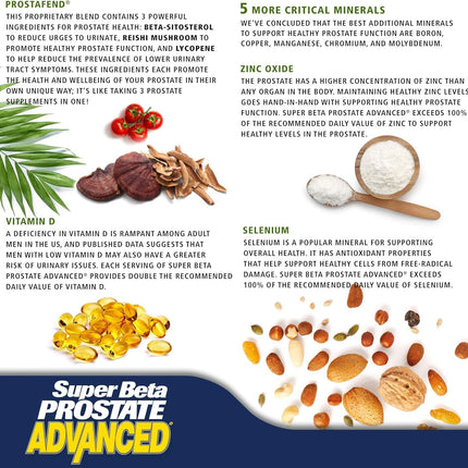 Super Beta Prostate Advanced: Prostate Support with Beta Sitosterol (2-Pack)