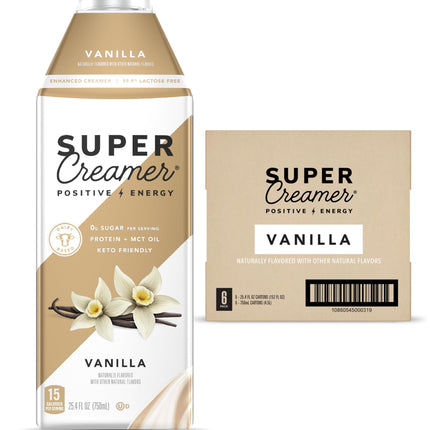 SUPER COFFEE Creamer | SugarFree Vanilla | 6 Pack | 0g Sugar, 2g Protein, 15 Calories | Keto Coffee Creamer