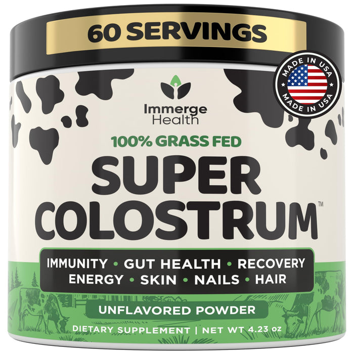 ImmergeHealth Super Colostrum Powder – Grass-Fed, 50% IgG for Gut & Vitality