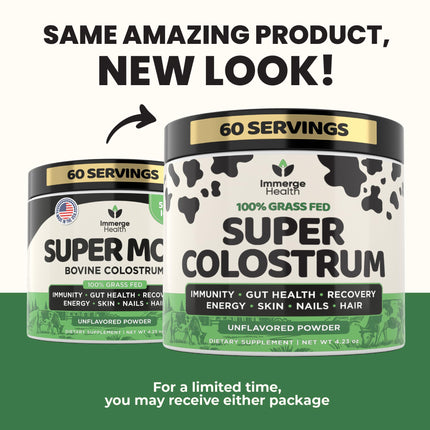 ImmergeHealth Super Colostrum Powder – Grass-Fed, 50% IgG for Gut & Vitality