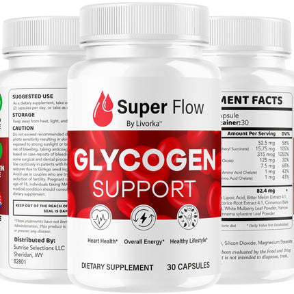 (5 Pack) SuperFlow Glycogen – Glycogen Support Capsules, 150 Capsules