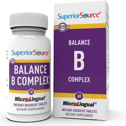 Superior Source Balance B Complex – Instant-Dissolve B Vitamins (60 Tablets)