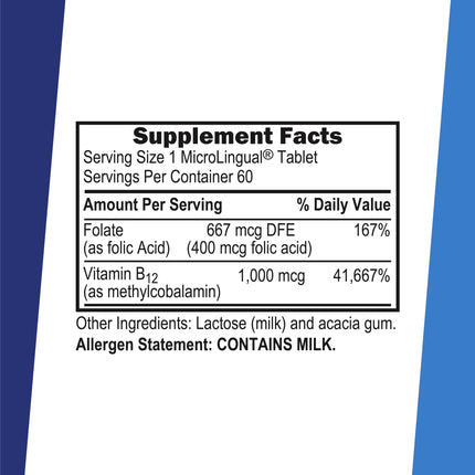 Superior Source No Shot Methylcobalamin B12 with Folic Acid – 60 Count