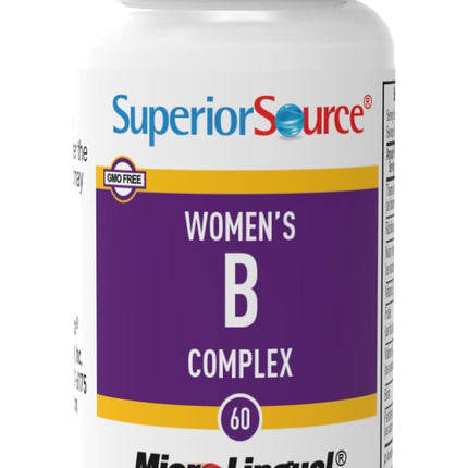 Superior Source Women's B Complex – Energy Support Multivitamin with B12 & B3 (60 Sublingual Tablets)