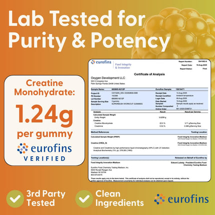 SuperMush Daily Creatine Gummies with Cordyceps – Sugar-Free Vegan Creatine Monohydrate for Strength, Focus & Recovery
