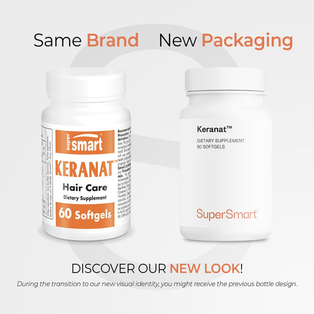 Supersmart Keranat — Advanced Biotin Hair Supplement for Growth & Volume | Non-GMO, Gluten Free | 60 Softgels