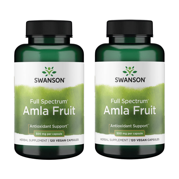 Swanson Full Spectrum Amla Fruit (Indian Gooseberry) – 2 Pack, 120 Capsules (500 mg)