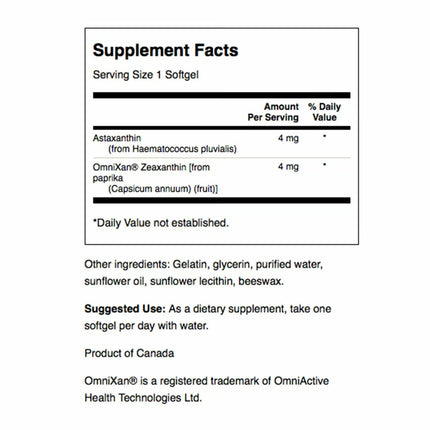 Swanson Astaxanthin & Zeaxanthin Eye Health – 60 Softgels