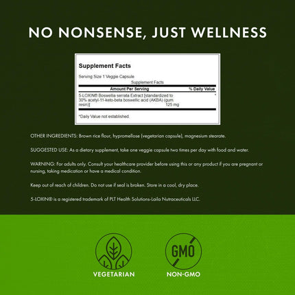 Swanson Boswellia Serrata Extract 125 mg – 60 Veg Caps – 3 Pack