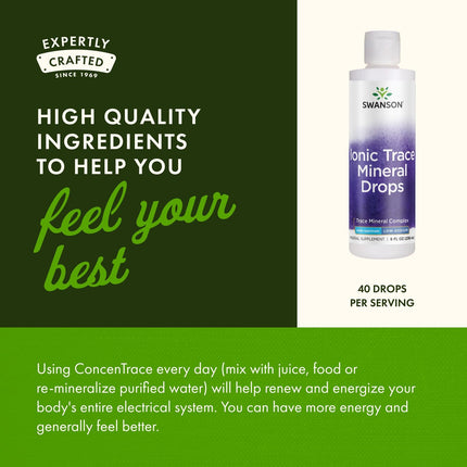 Swanson Concentrace Trace Mineral Drops 8oz - Complete Mineral Complex (2 Pack)