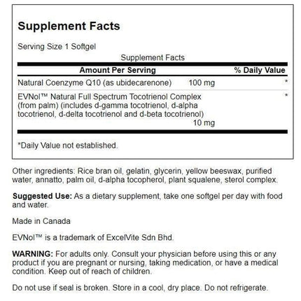 Swanson CoQ10 100 mg with 10 mg Tocotrienols – 60 Softgels (Pack of 2)