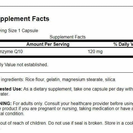 Swanson CoQ10 120mg - Heart Health & Energy Support (2x100 capsules)