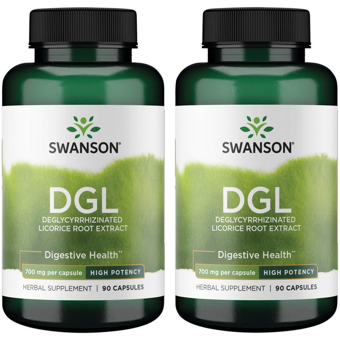 Swanson High Potency DGL Licorice – Digestive Health Support (90 capsules, 750 mg) 2 Pack