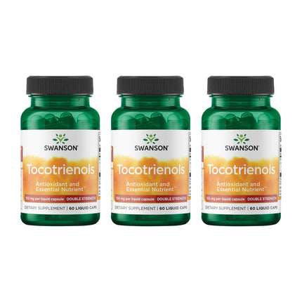Swanson Double Strength Tocotrienols – Antioxidant Supplement | 60 Liquid Capsules, 100 mg Each (3 Pack)