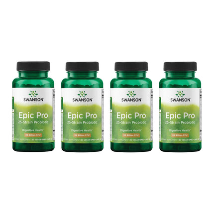 Swanson Epic-Pro 25-Strain Probiotic – 30B CFU, DRcaps, 4-Pack